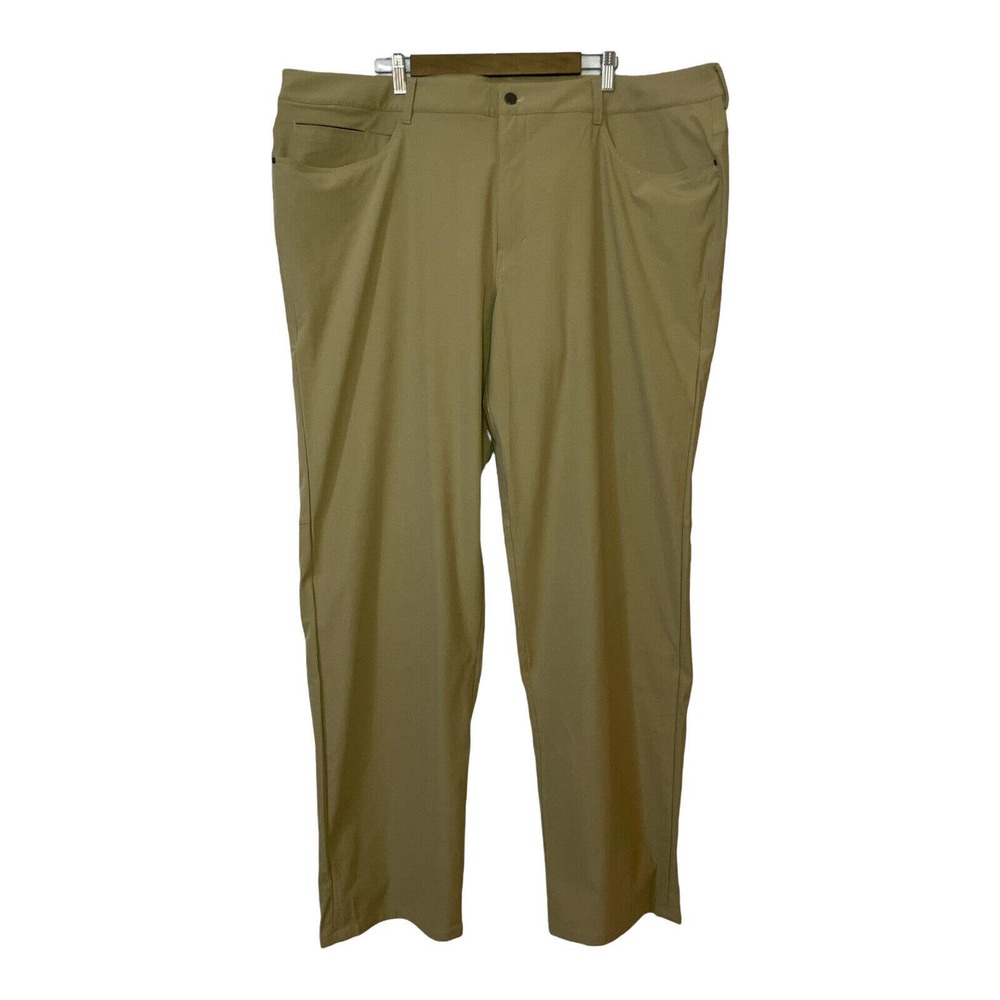 Luluemon 46 Mens Tan Straight Leg Flat Front ABC Commission Classic Chino Pants